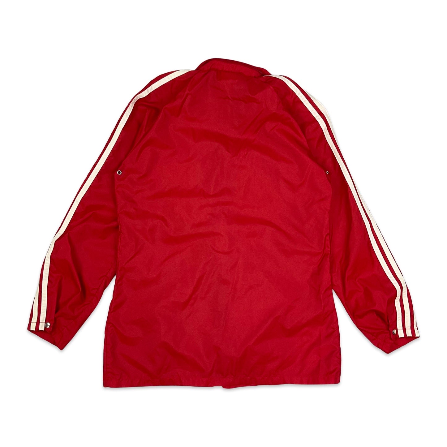 Vintage 70s Adidas Red Windbreaker White 3 Stripe S M