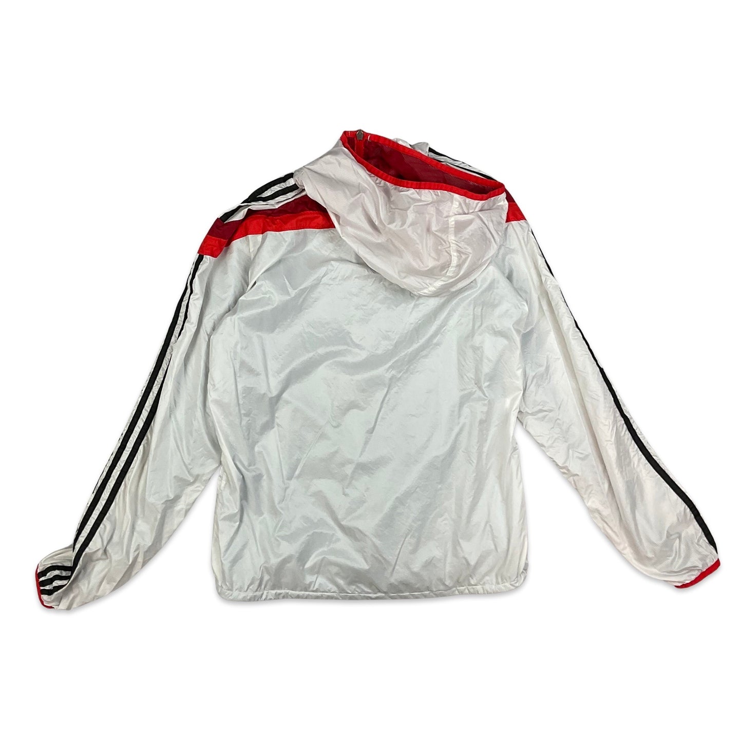 Adidas White Red Germany Football Windbreaker Black 3 Stripes S M