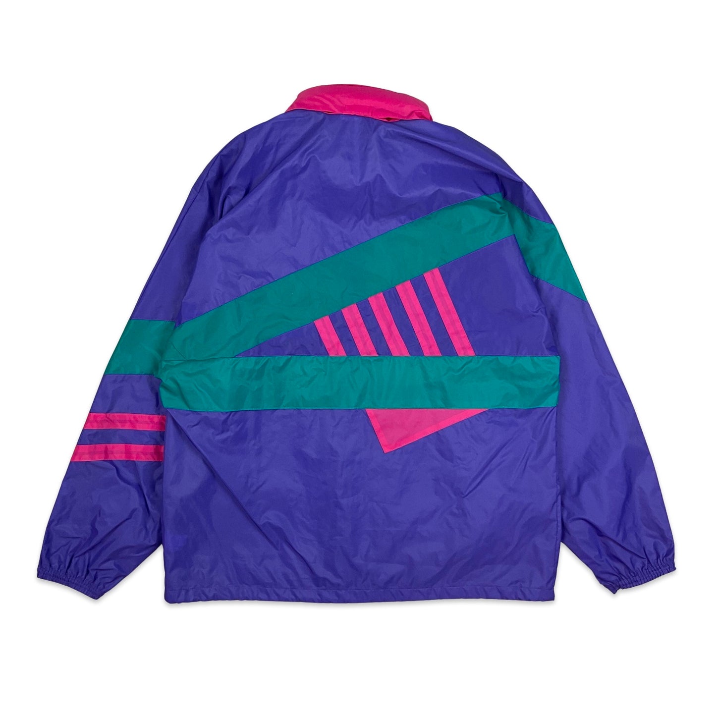 Vintage 80s 90s Adidas Purple Windbreaker Pink Green L XL XXL