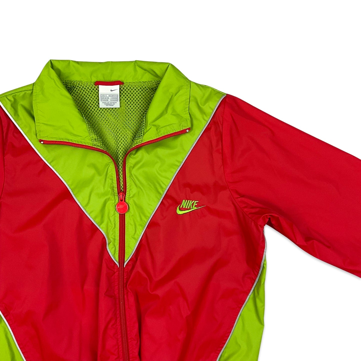 Vintage Y2K Nike Red and Green Windbreaker S M