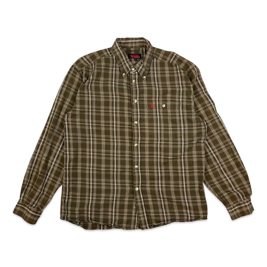 Fjallraven Brown Plaid Flannel Shirt L XL