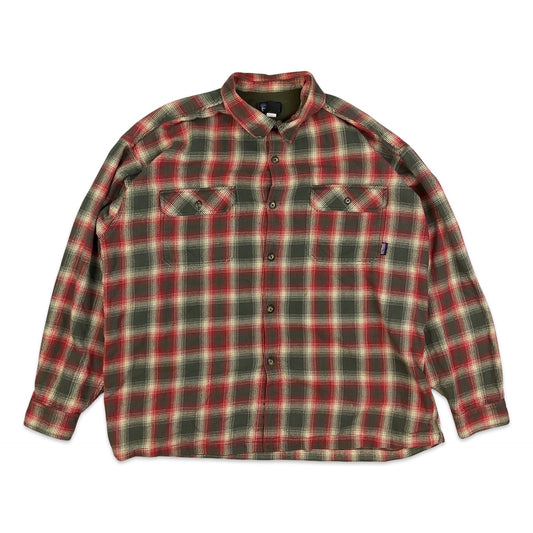 Patagonia Red and Green Plaid Flannel Shirt XL 2XL 3XL
