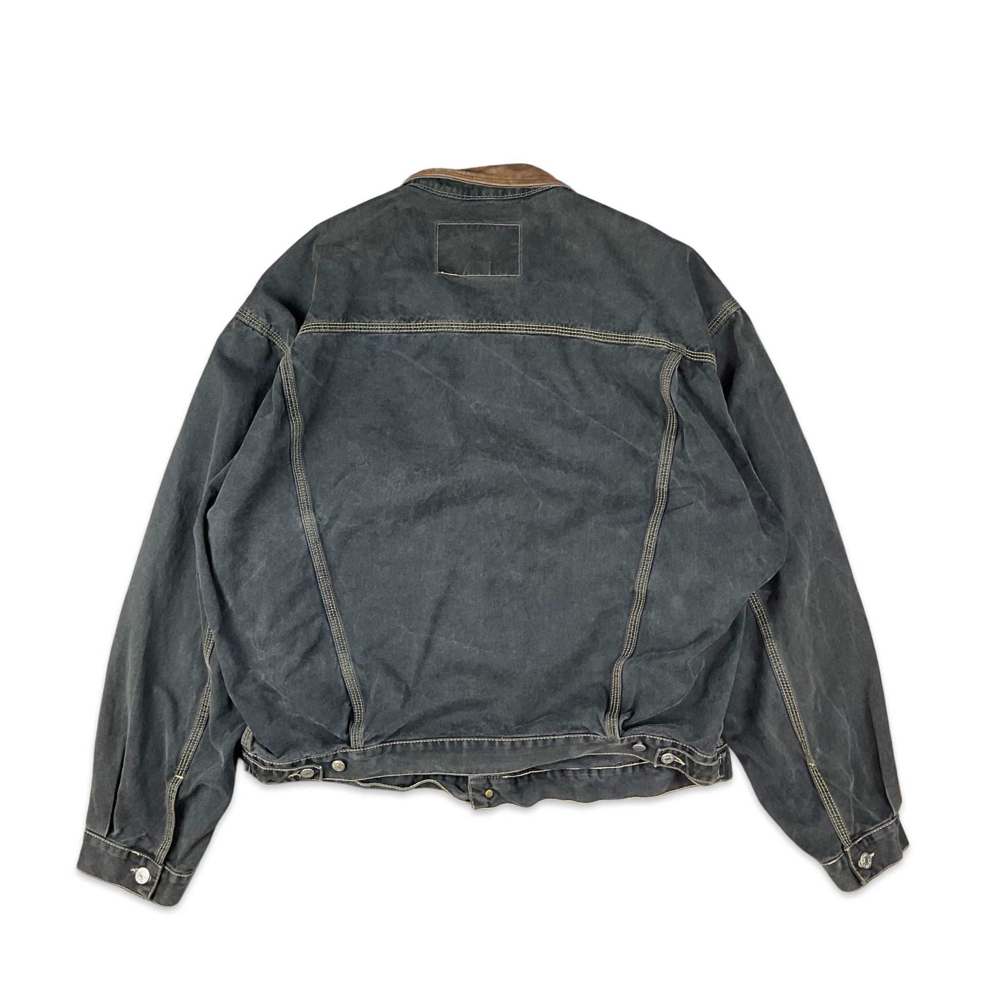 Black denim jacket xxl best sale