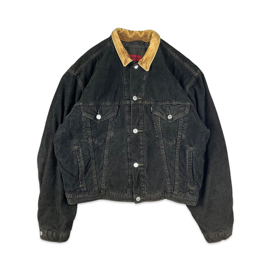 Vintage 90s Levi's Brown Corduroy Quilted Jacket L XL