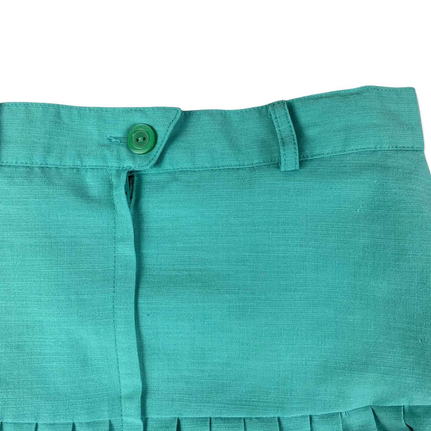 Vintage Teal Pleated Mini Skirt 8