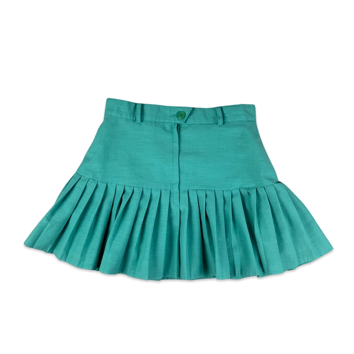 Vintage Teal Pleated Mini Skirt 8