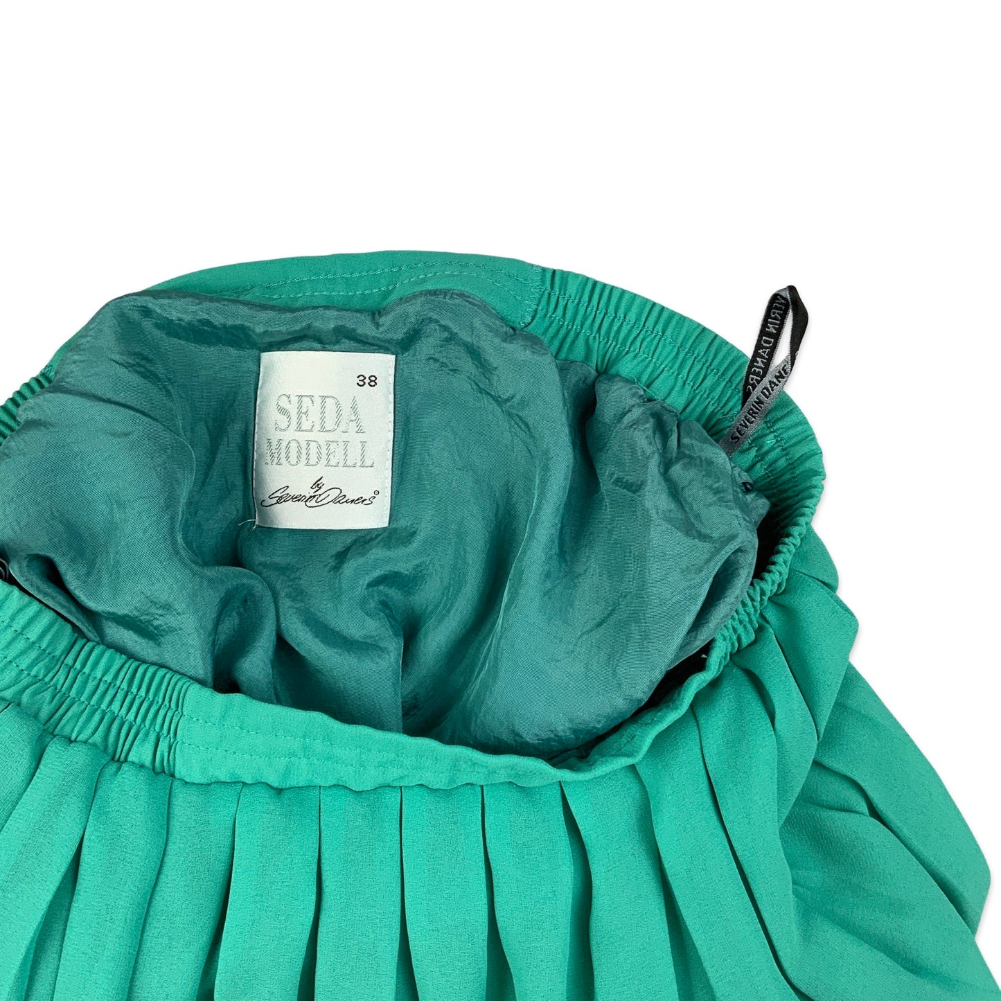 Vintage Teal Pleated Midi Skirt 12 14 16