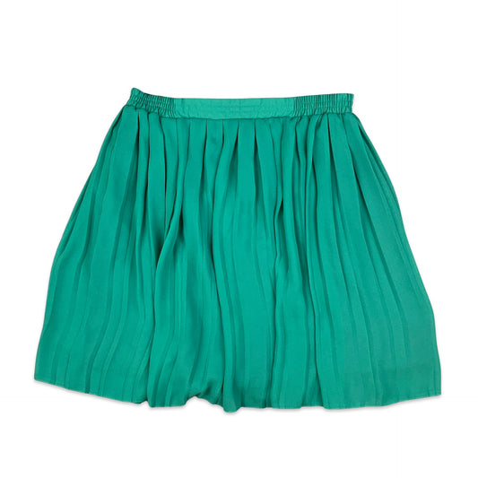 Vintage Teal Pleated Midi Skirt 12 14 16