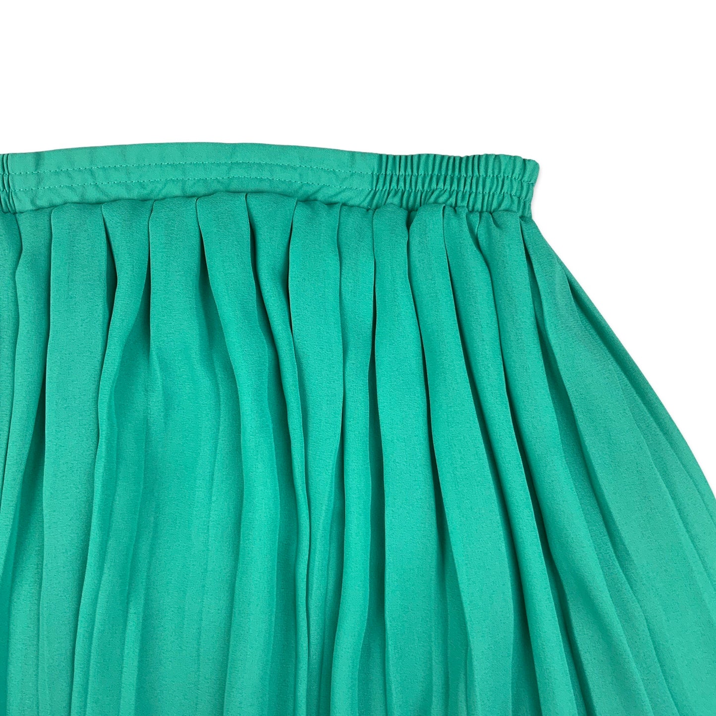 Vintage Teal Pleated Midi Skirt 12 14 16