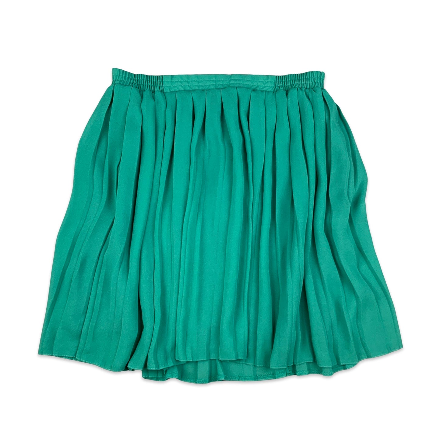 Vintage Teal Pleated Midi Skirt 12 14 16