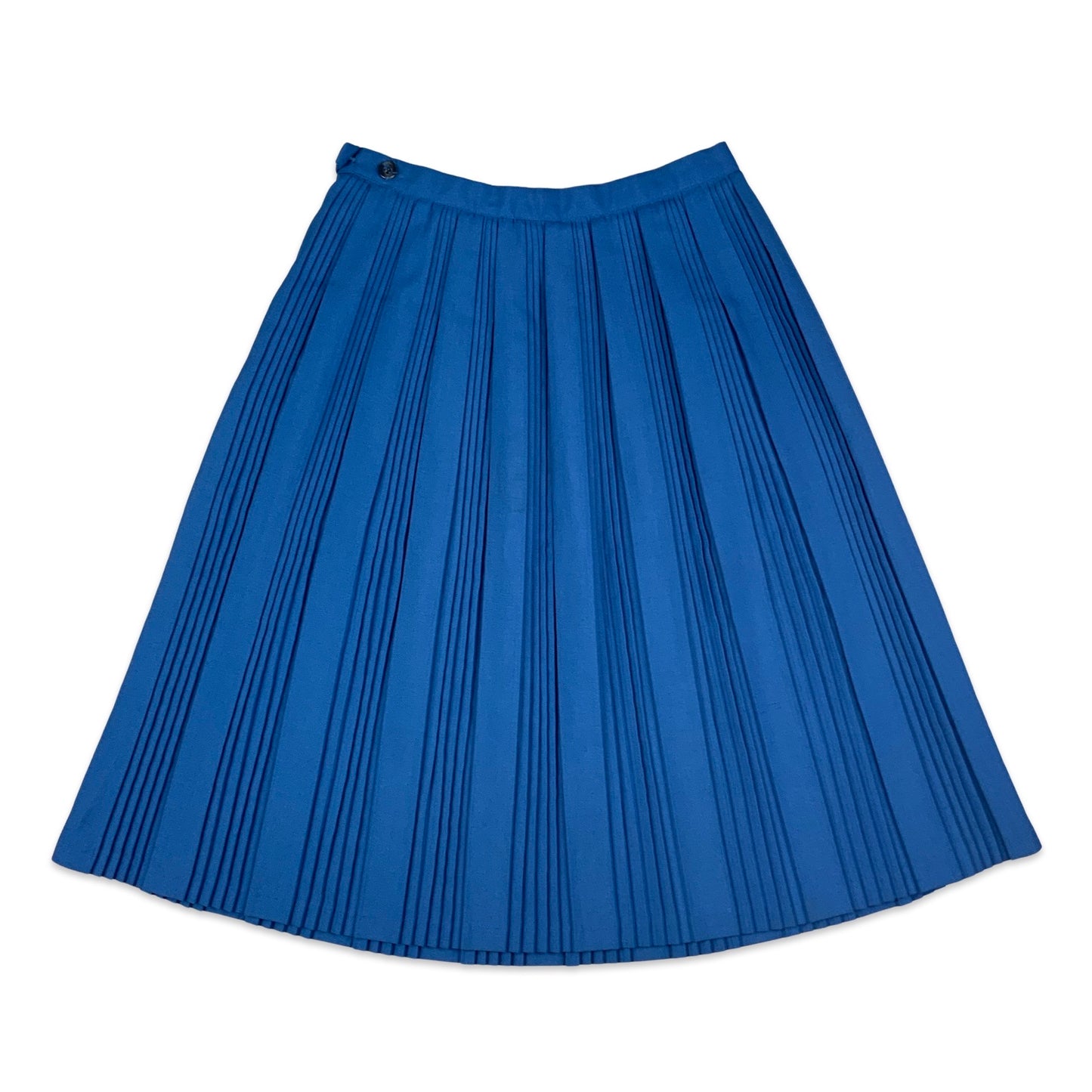 Vintage Blue Pleated Midi Skirt 8