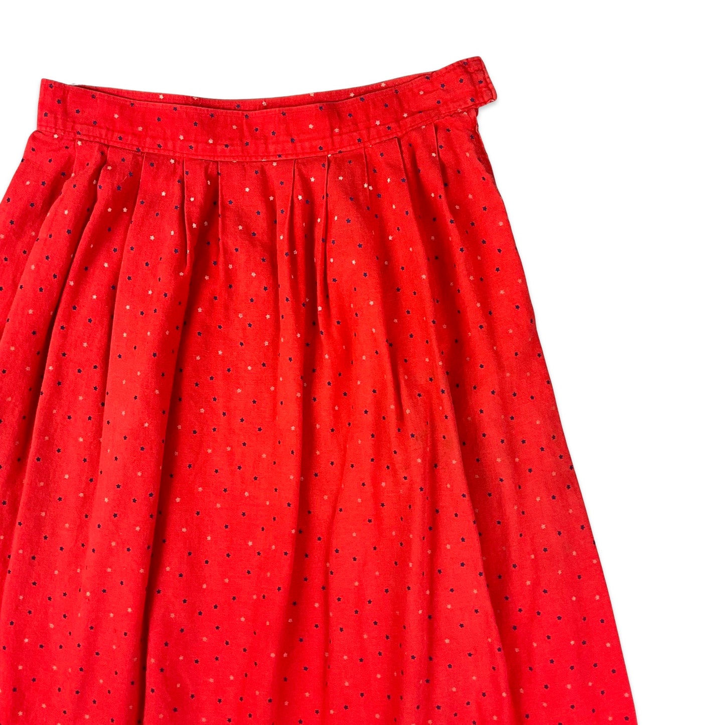 Vintage Red Star Print Midi Skirt 8