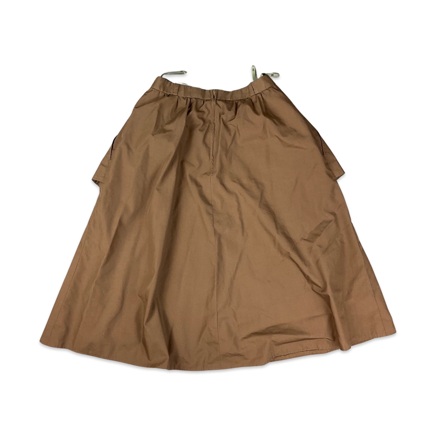 Vintage 80s Brown A-line Midi Skirt 8
