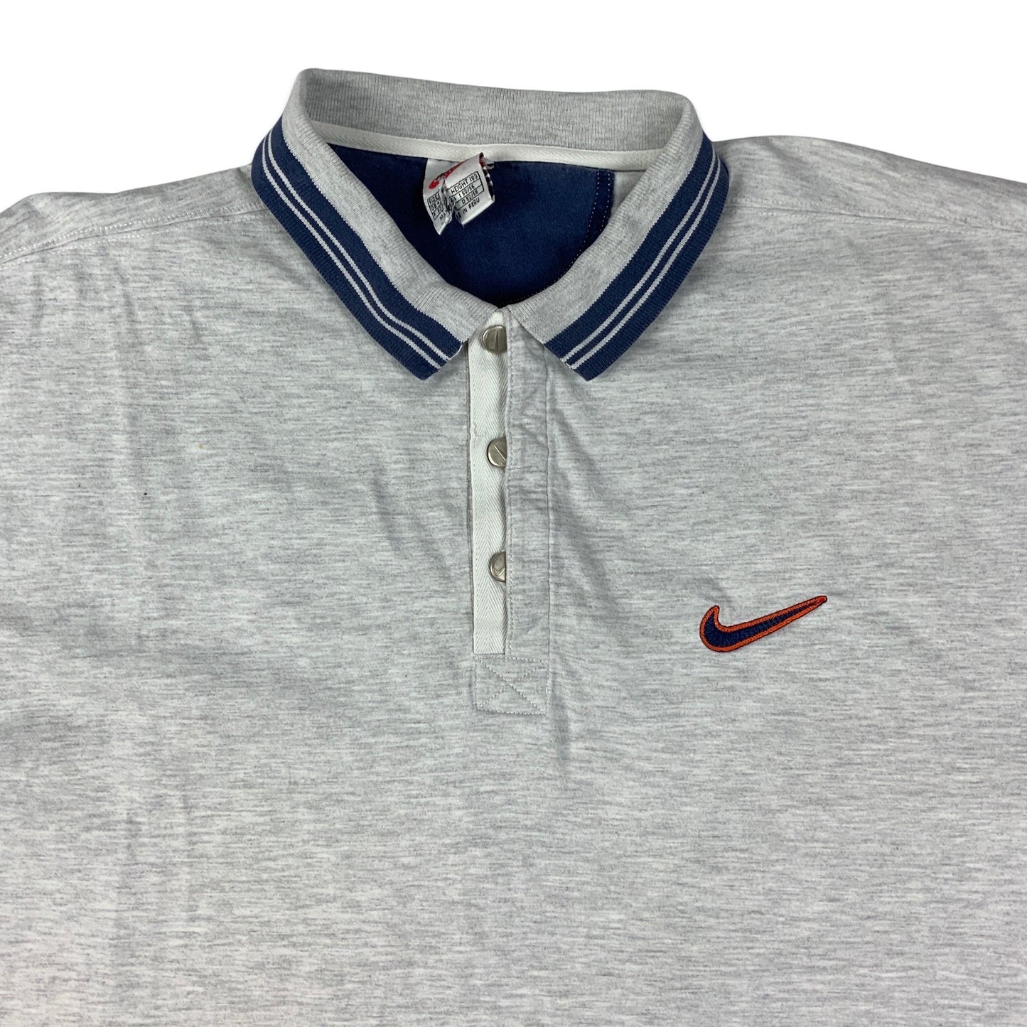 Vintage Grey Nike Oversized Polo Shirt M L