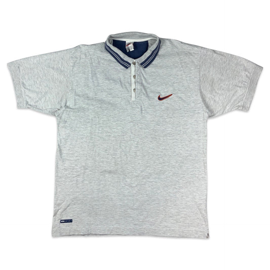 Vintage Grey Nike Oversized Polo Shirt M L