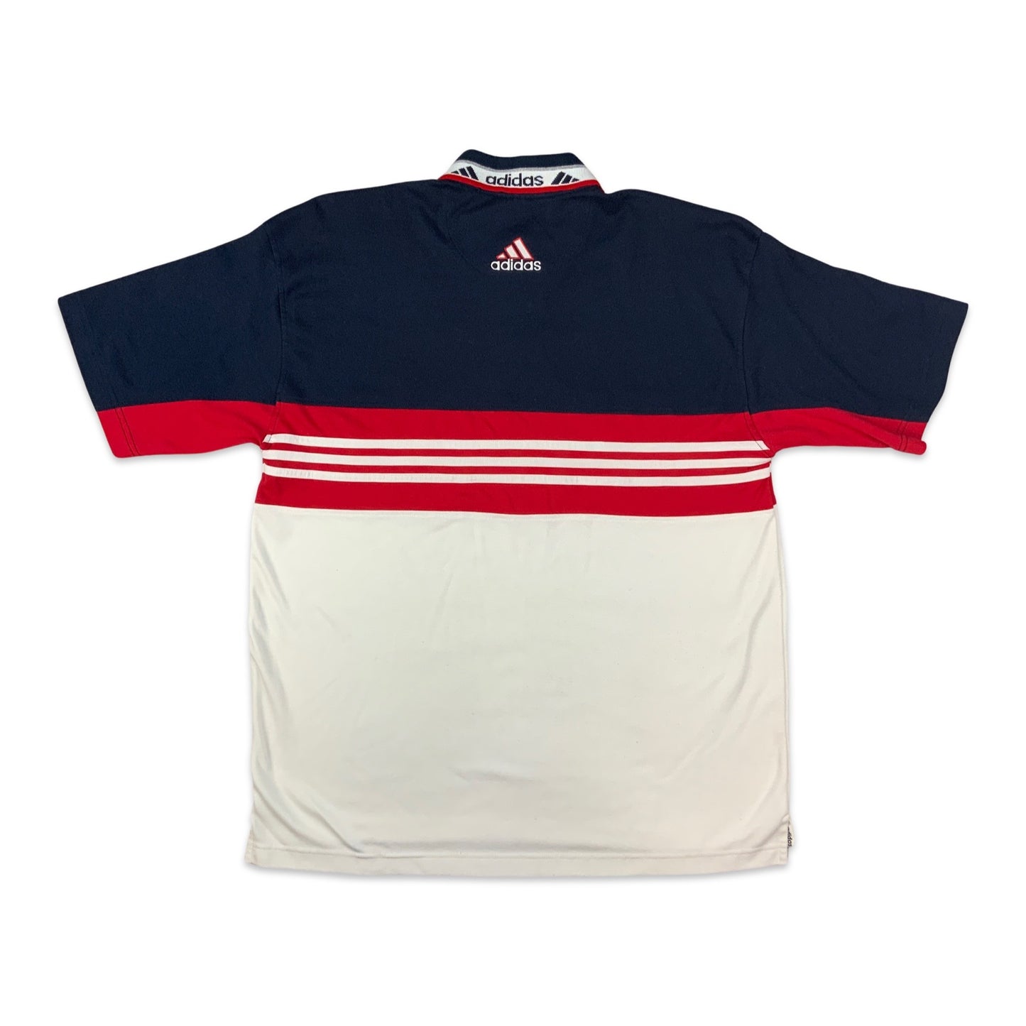 Vintage Adidas Navy Red & White Polo Shirt M L