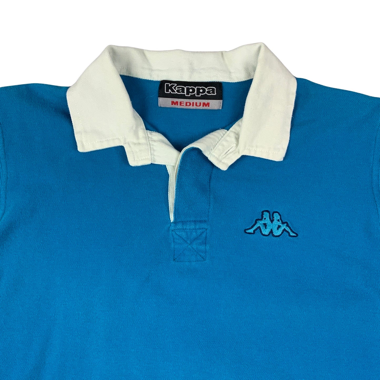 Vintage Blue Kappa Long Sleeve Polo Shirt S M