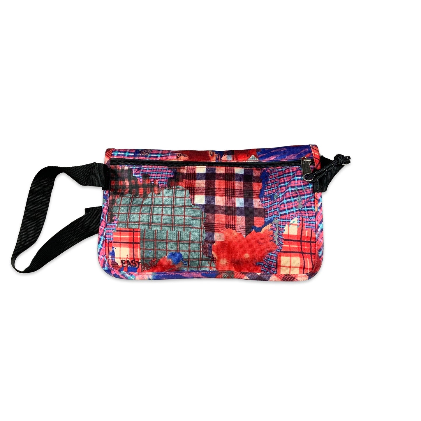 Eastpak Red and Blue Plaid Print Mini Satchel Bag