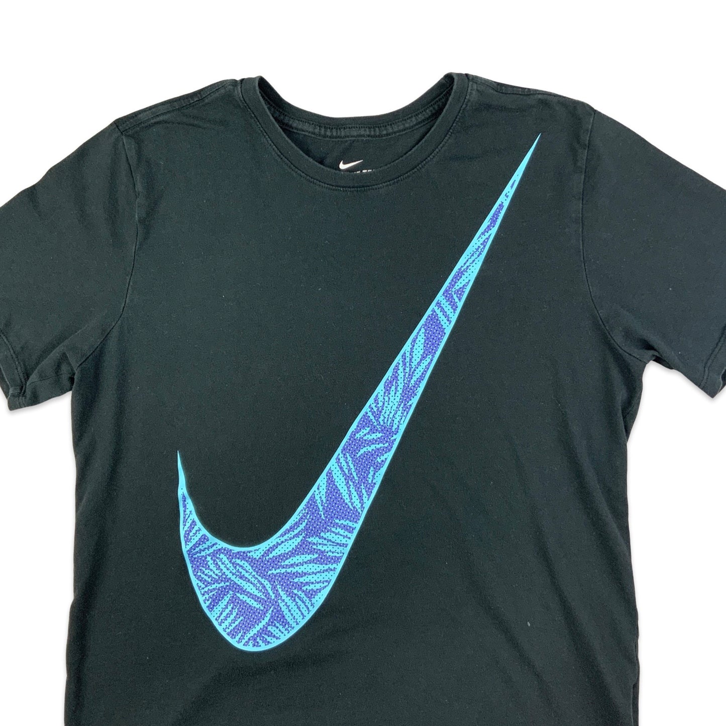 Nike Black & Blue Graphic Swoosh Tee T-Shirt S M