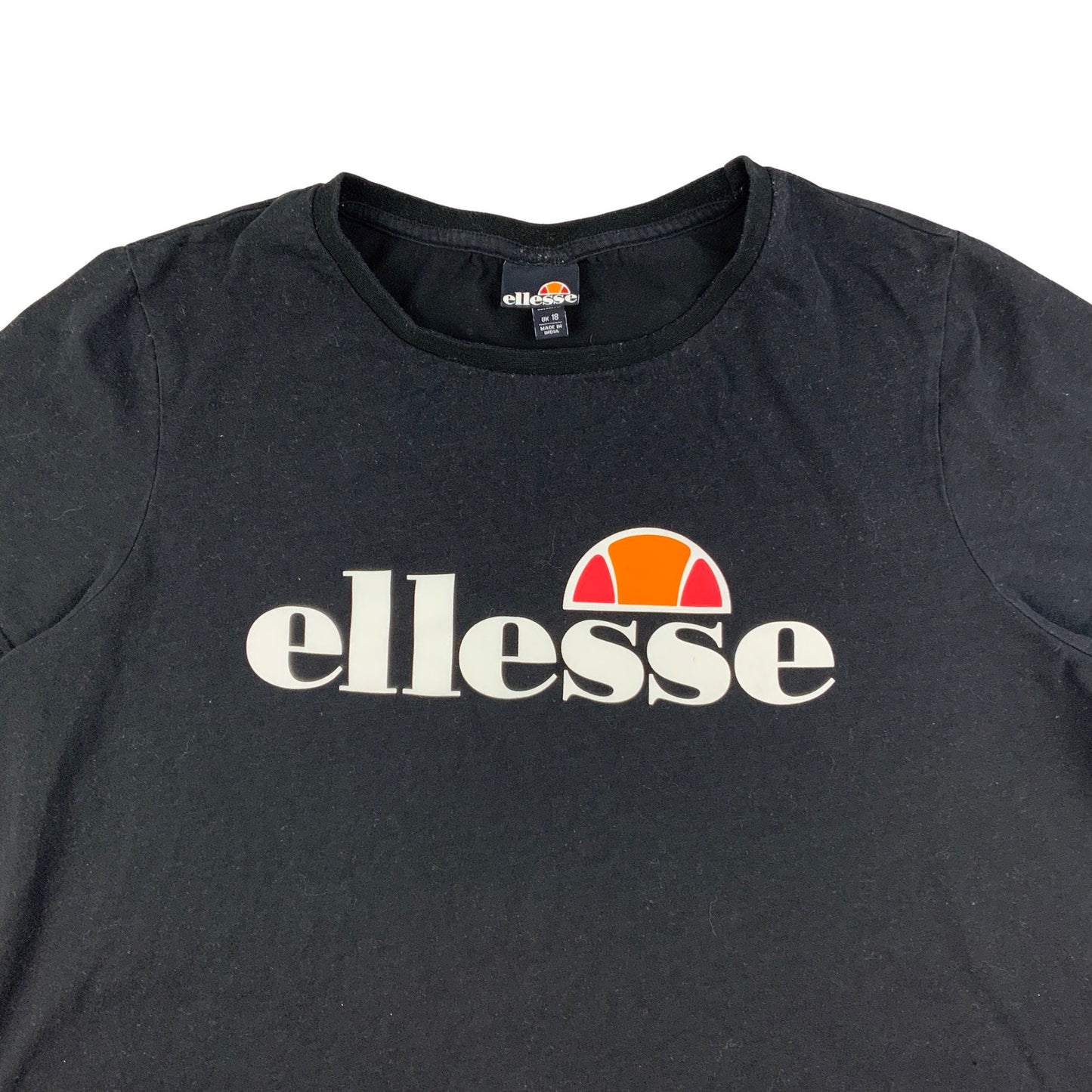 Ellesse Black Spell Out Tee T-Shirt 16 18