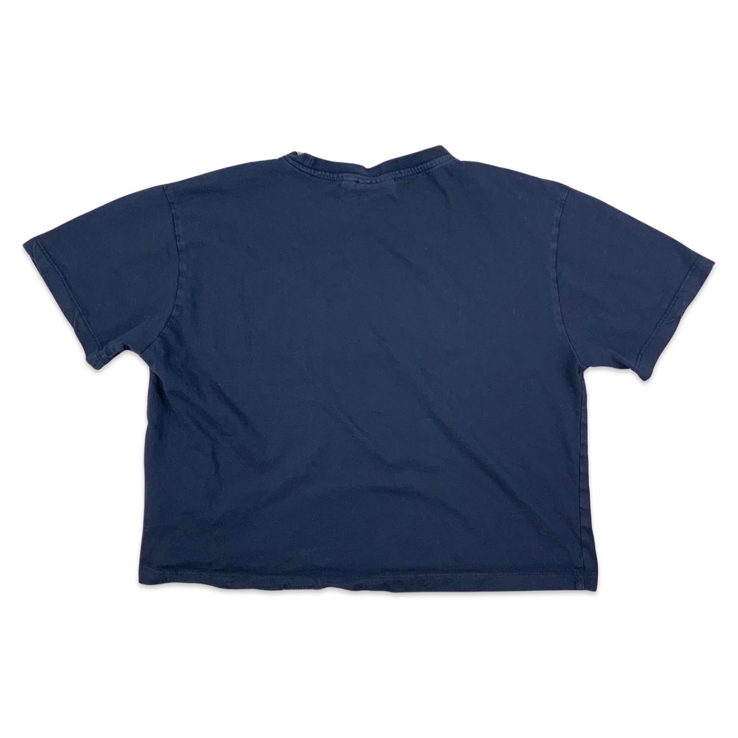 FILA Navy Cropped Spell Out Tee T-Shirt 10 12