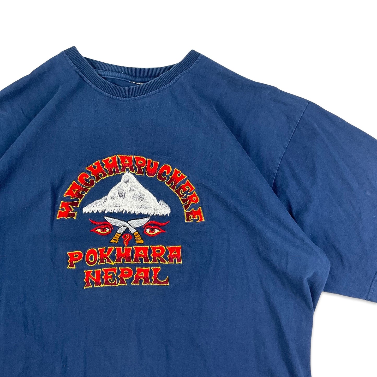 Vintage Nepal Navy Tourist Graphic Tee T-Shirt M L