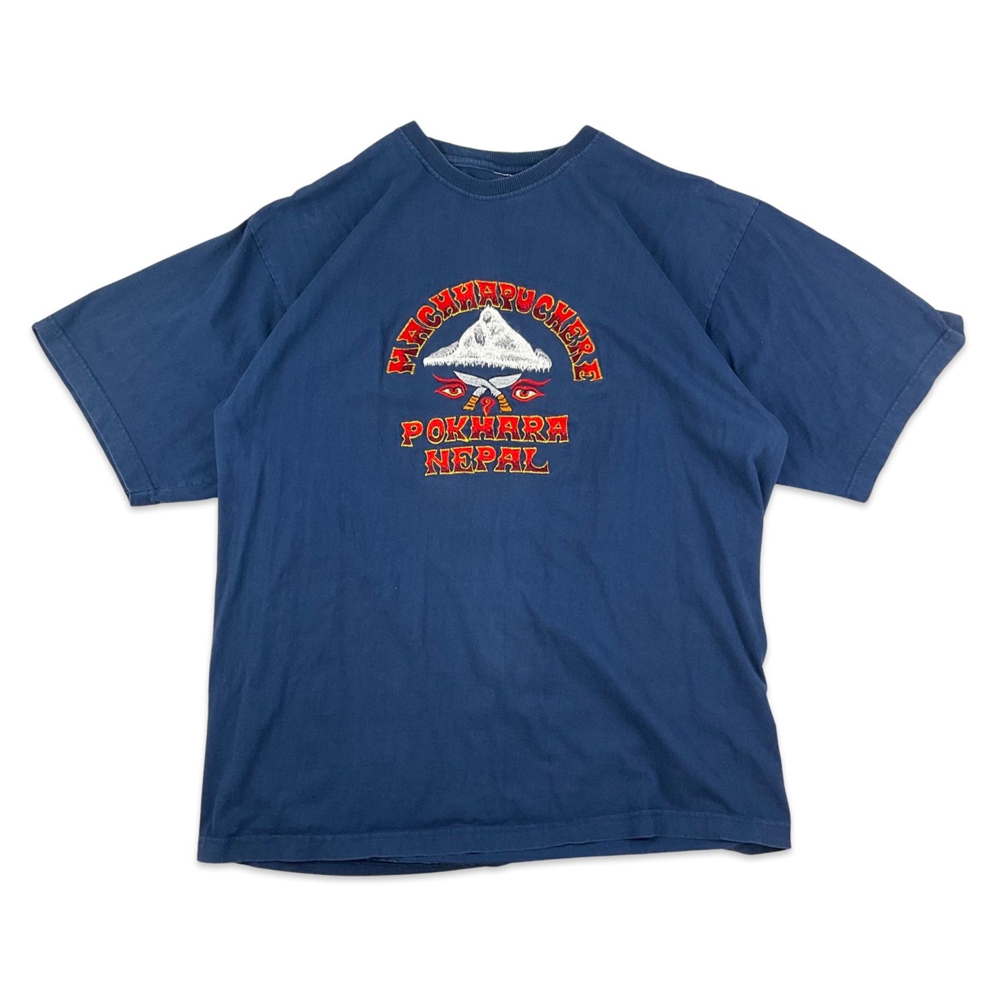 Vintage Nepal Navy Tourist Graphic Tee T-Shirt M L