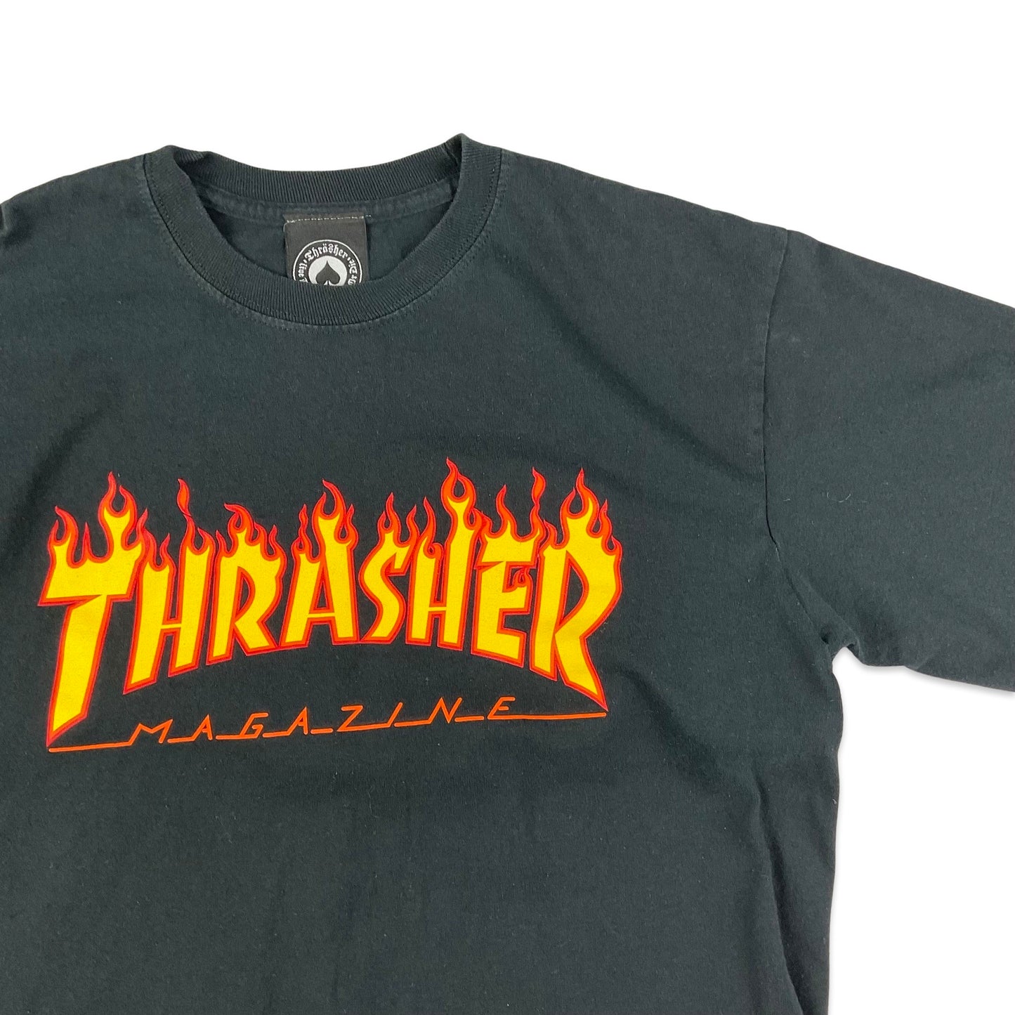 Vintage Thrasher Magazine Black & Orange Long Sleeve Tee T-Shirt XS S