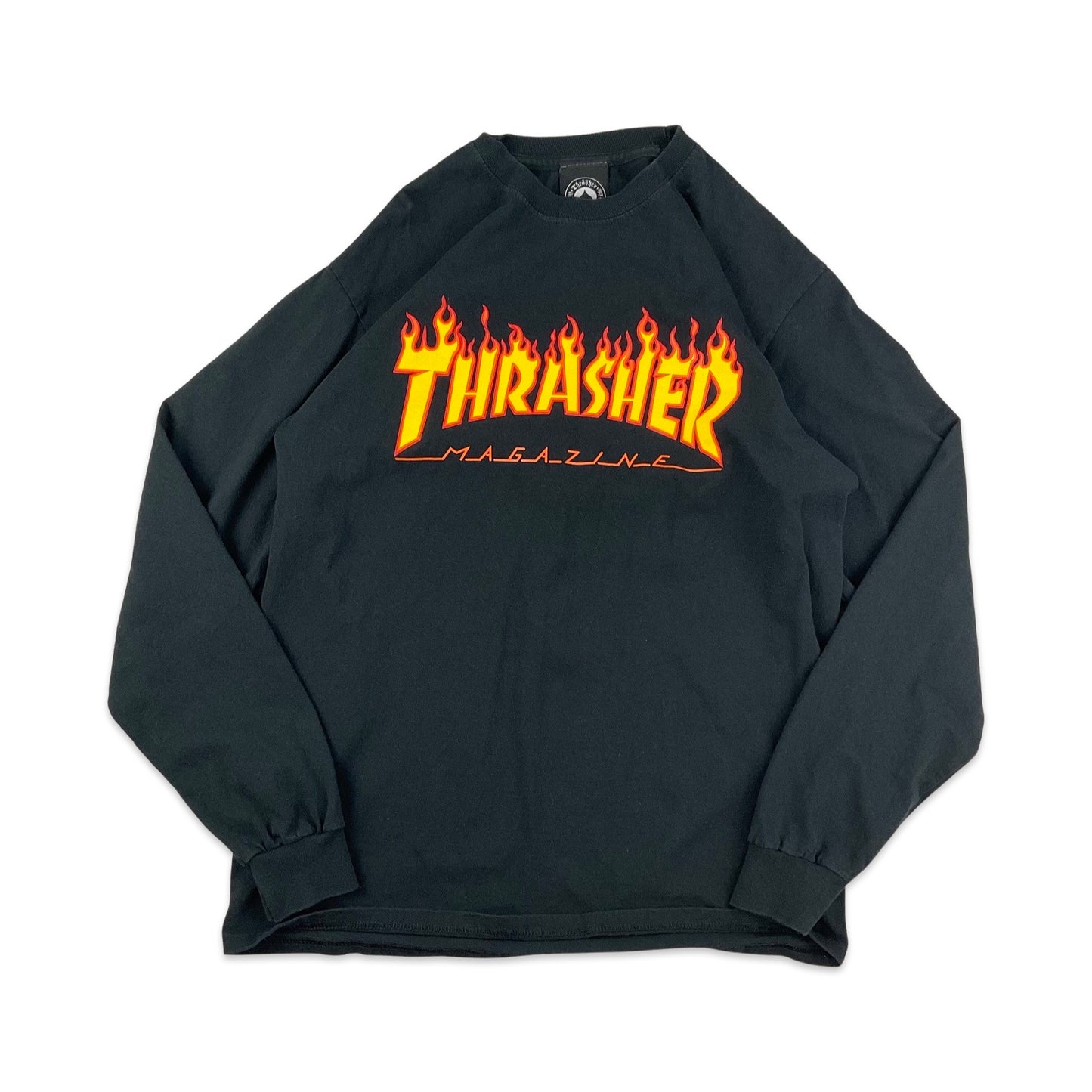 Vintage Thrasher Magazine Black & Orange Long Sleeve Tee T-Shirt XS S