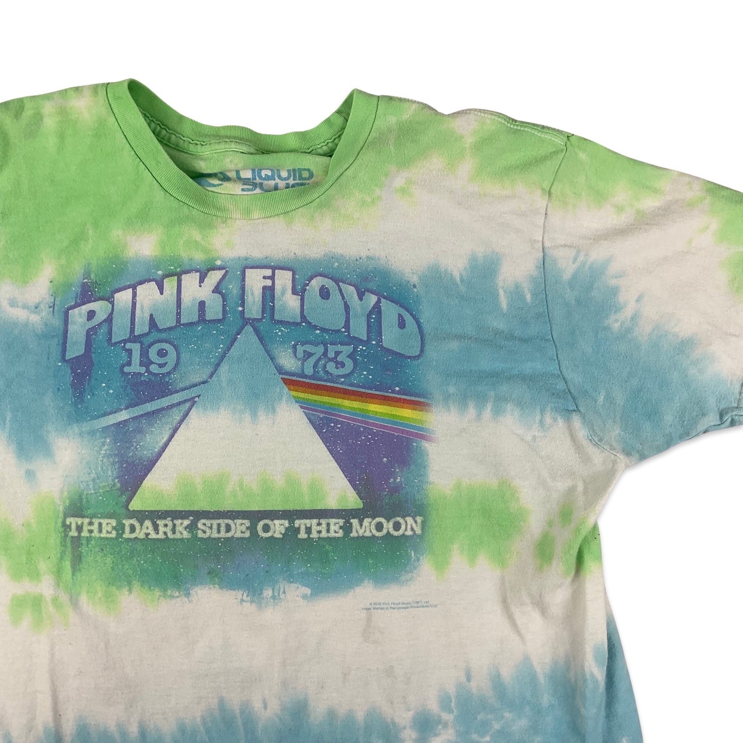 Pink Floyd Tie-Dye Green and Blue Tee S M