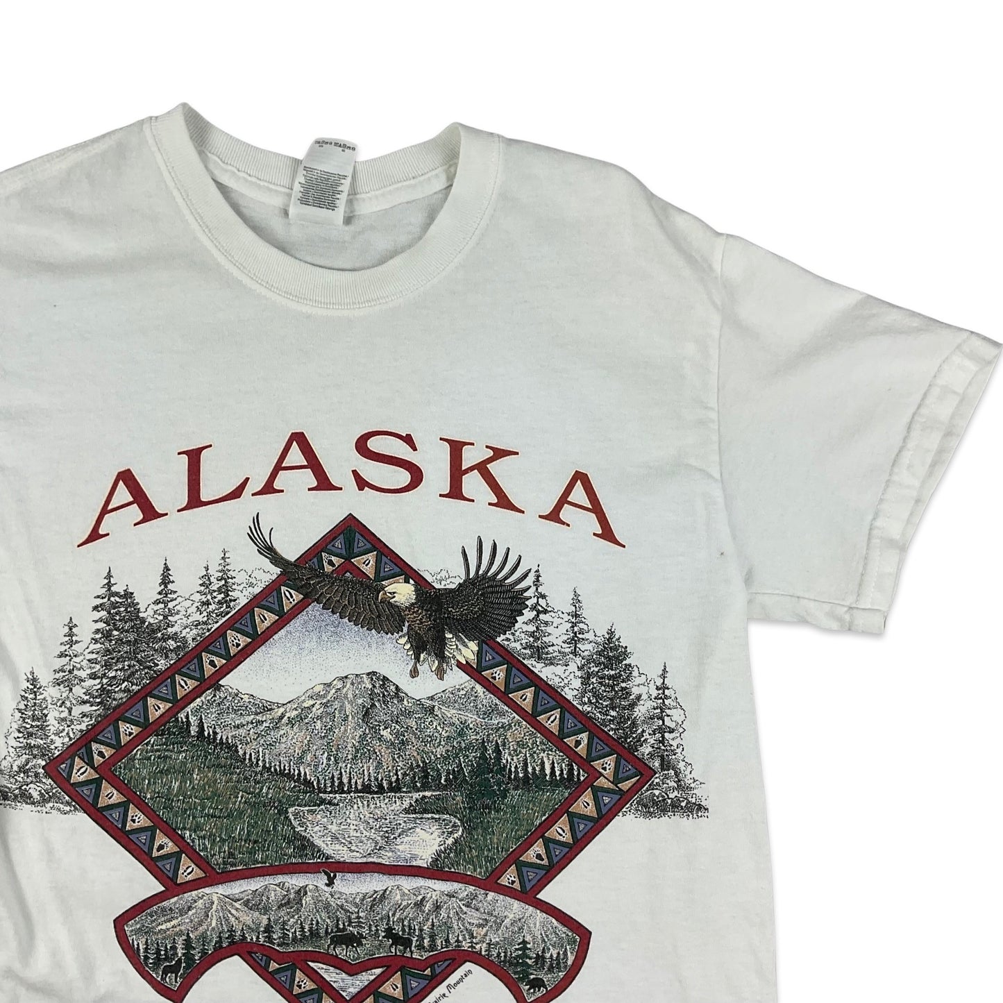 Vintage White Alaska Tourist Graphic Tee T-Shirt XS