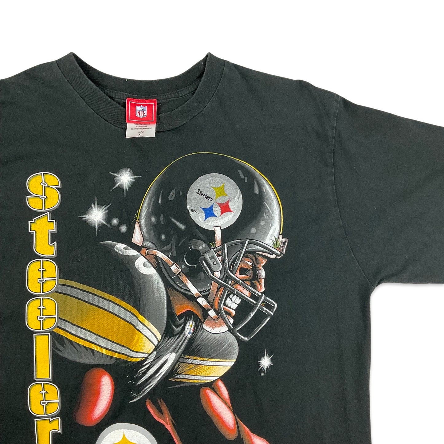 Vintage Black Pittsburgh Steelers Graphic Tee L XL