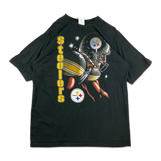 Vintage Black Pittsburgh Steelers Graphic Tee L XL