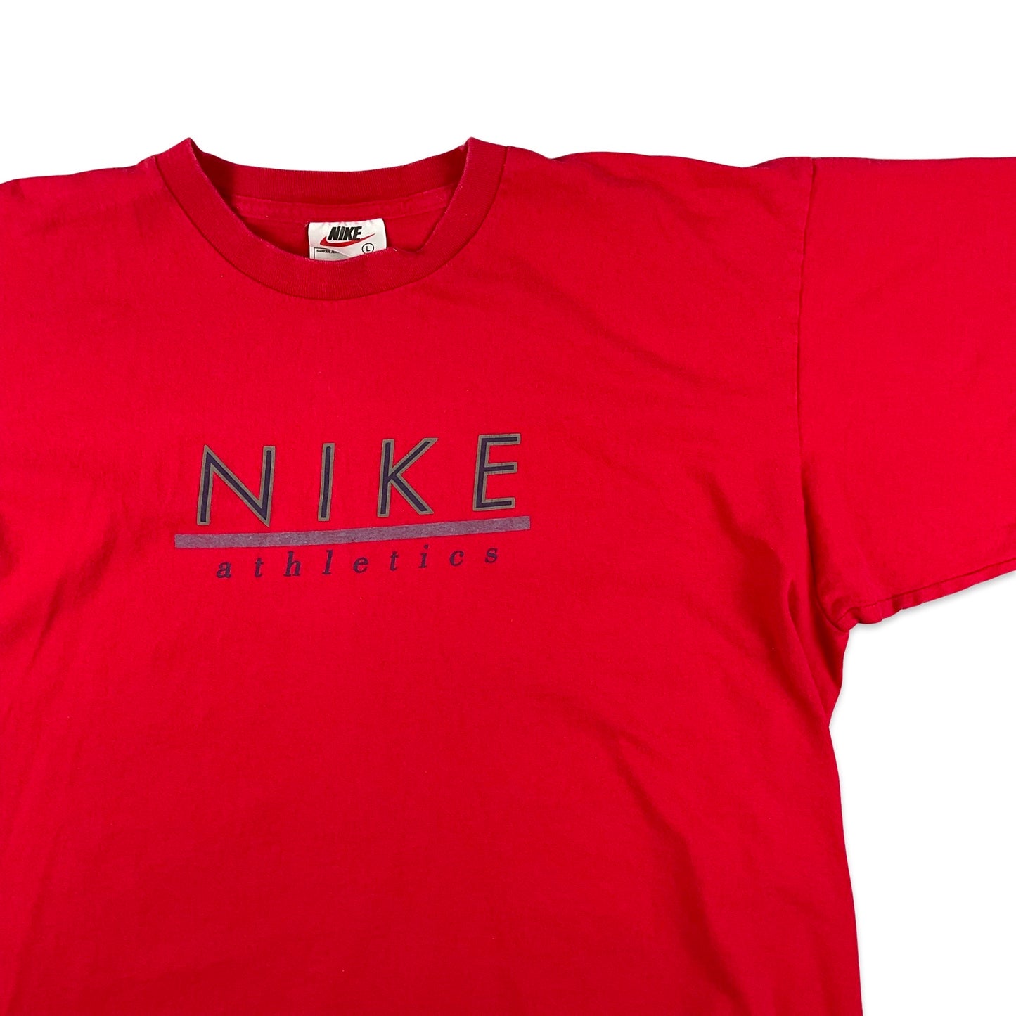 Vintage 90s Nike Red Spell Out Tee T-Shirt M L