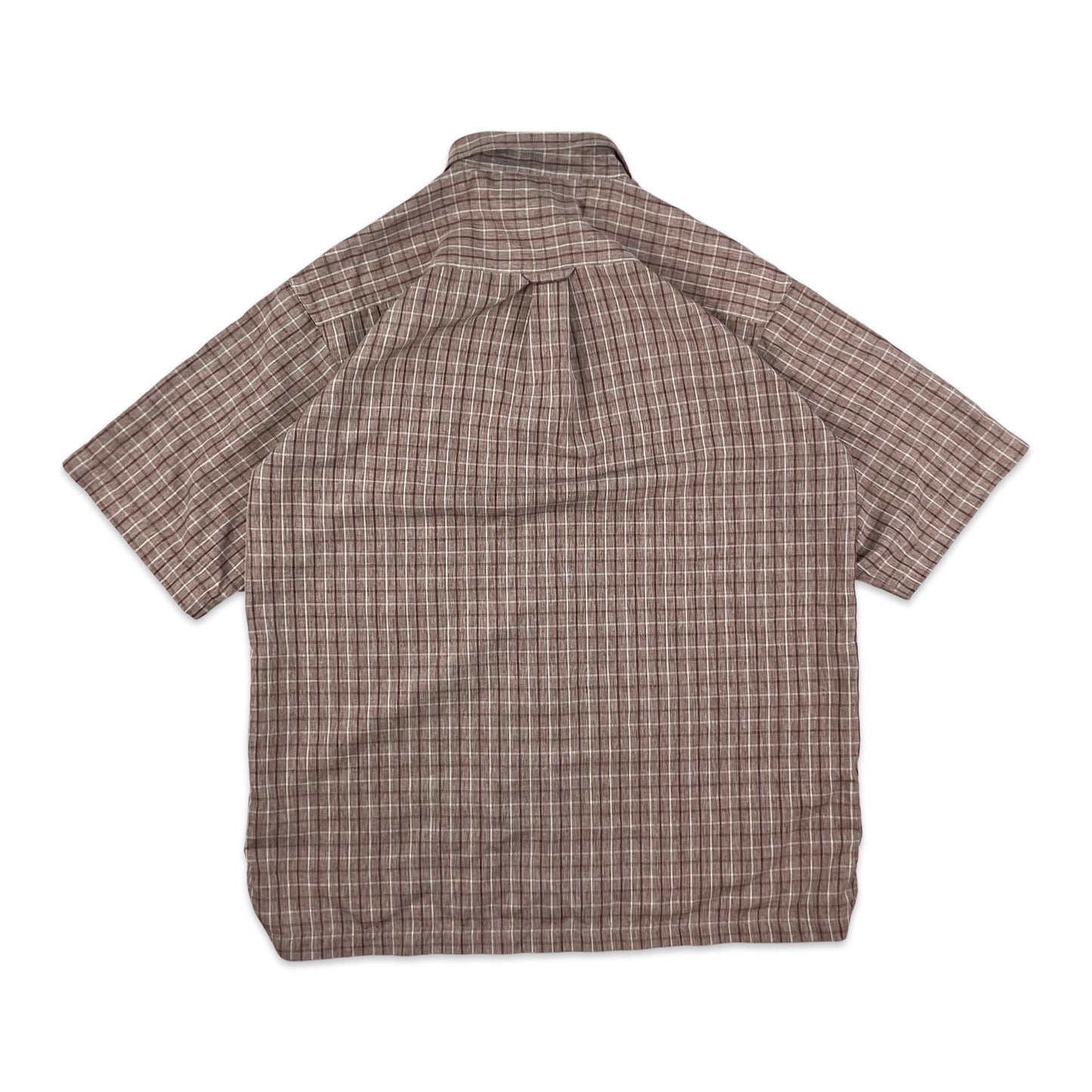 Vintage 00s Columbia Brown Check Tech Shirt M L