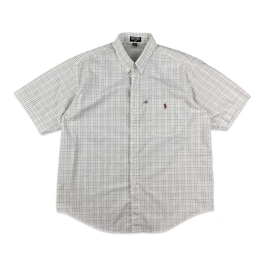 Vintage Ralph Lauren White Check Shirt L XL