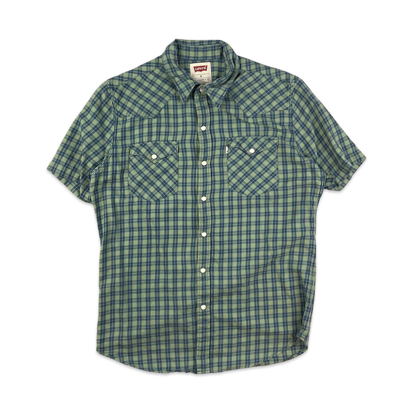 Levi's Green & Blue Plaid Western Shirt S M