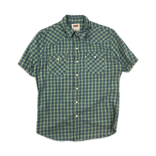 Levi's Green & Blue Plaid Western Shirt S M