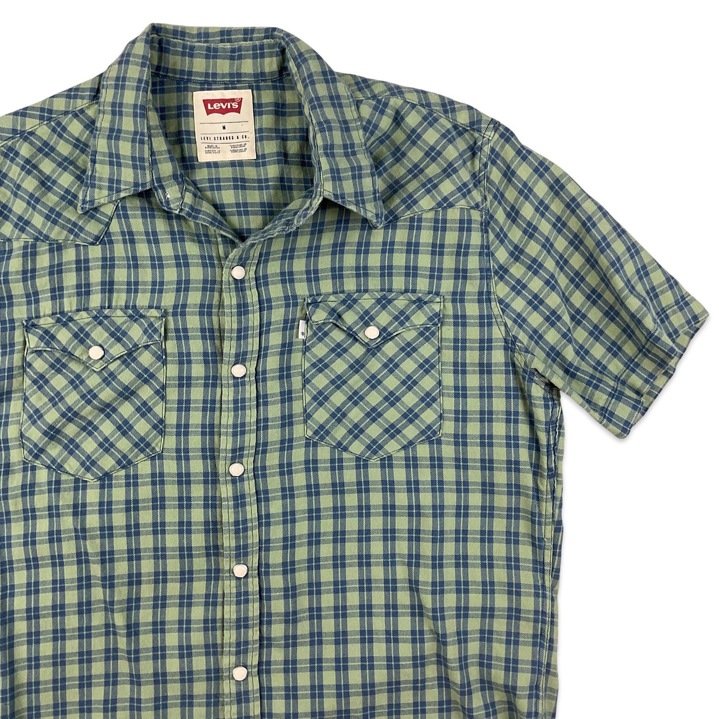 Levi's Green & Blue Plaid Western Shirt S M