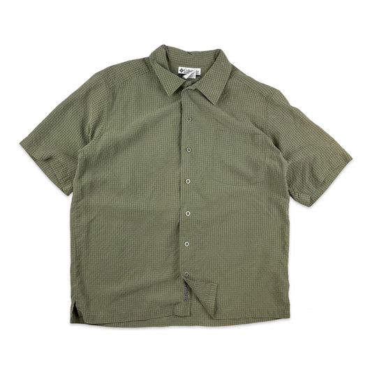 Columbia Green Check Tech Shirt M L