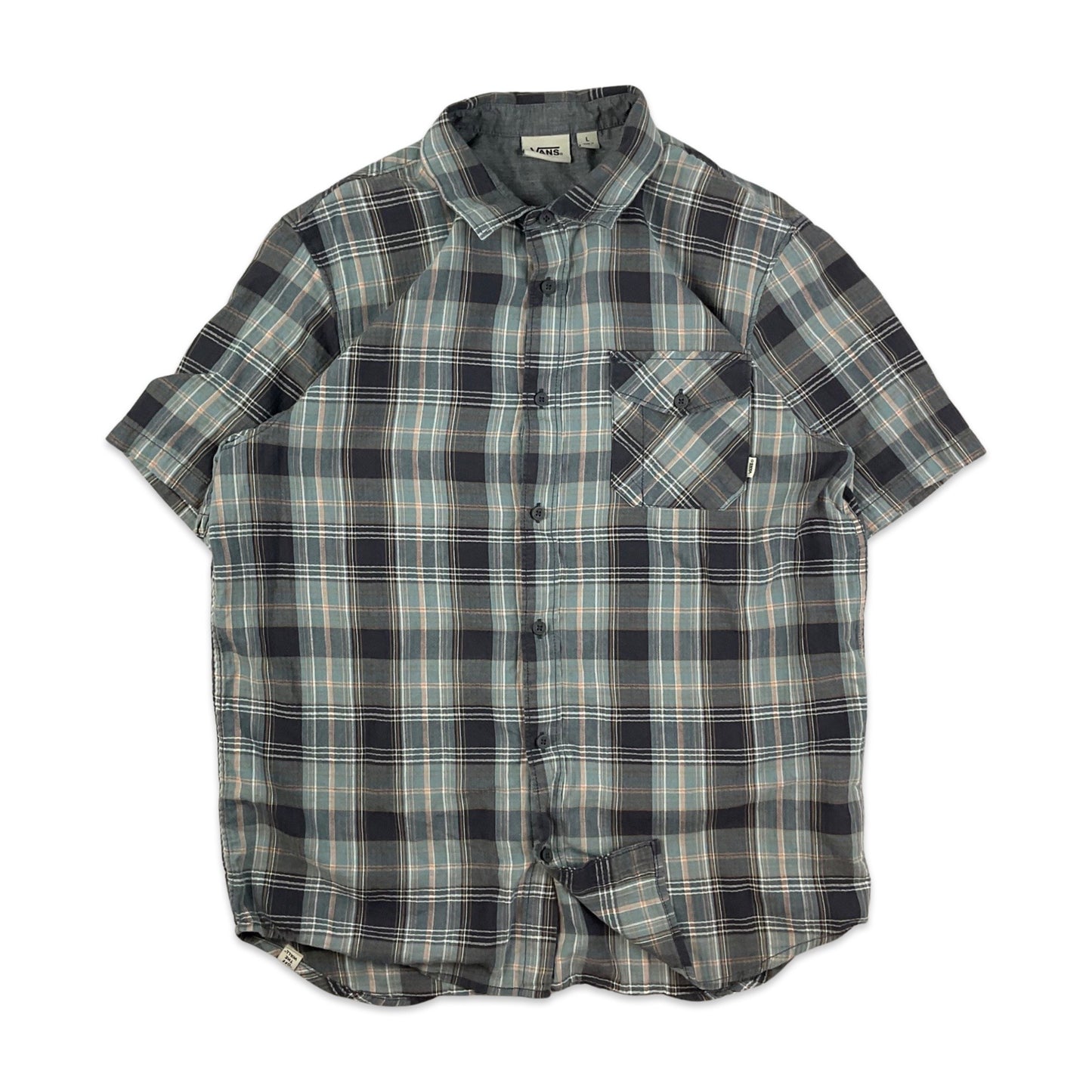 Vans Black & Blue Plaid Shirt S M