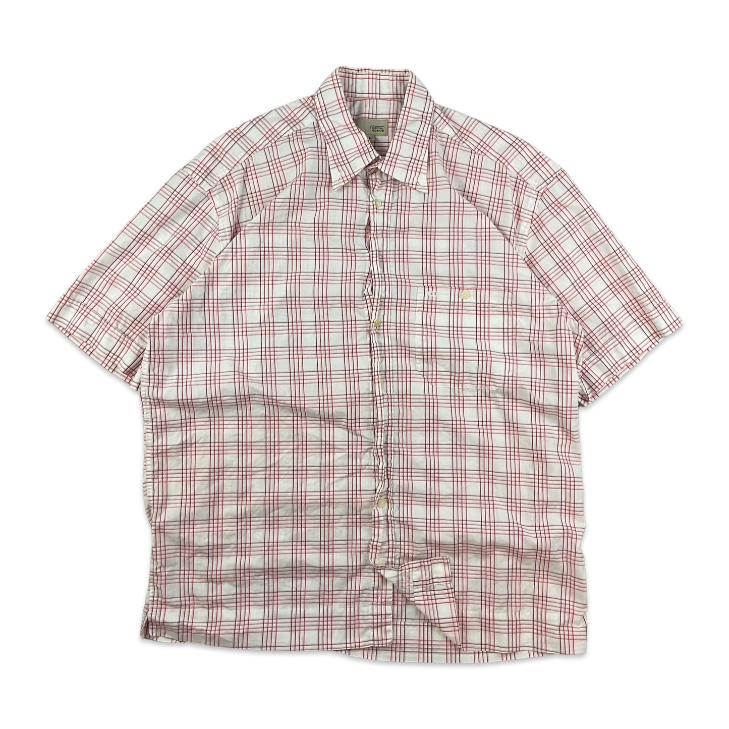 Vintage Camel Active White & Red Check Shirt M L