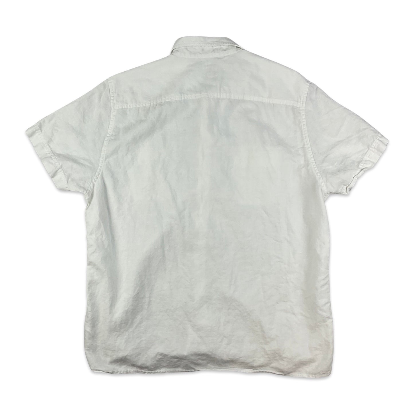 Guess White Linen Shirt L XL