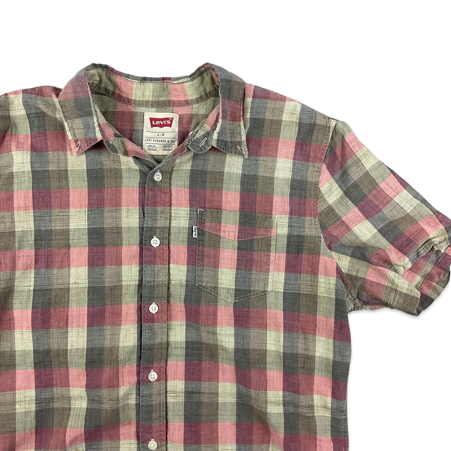 Levi's Red & Grey Plaid Shirt M L