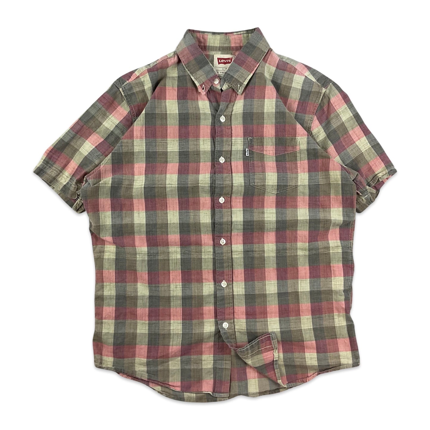 Levi's Red & Grey Plaid Shirt M L