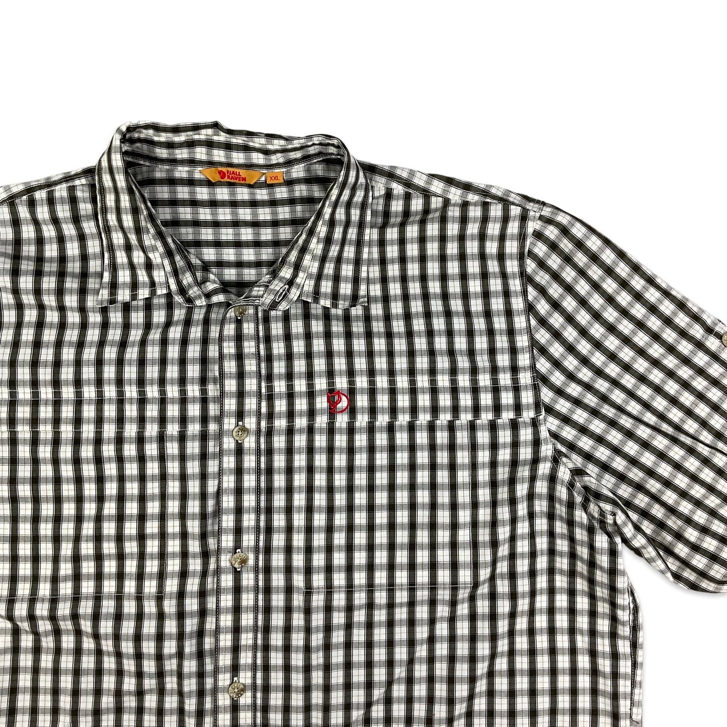 Fjallraven White & Brown Check Tech Shirt XL XXL