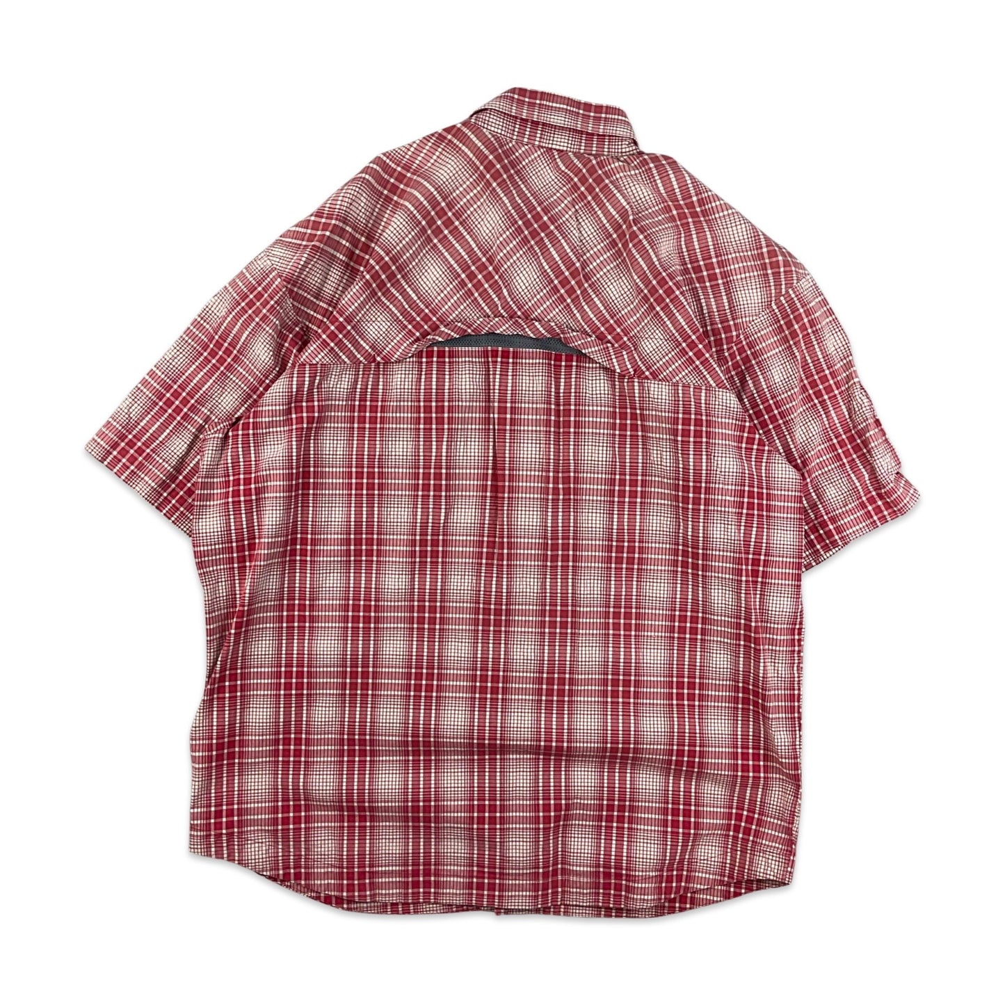 Vintage 00s Adidas Red & White Check Tech Shirt M L