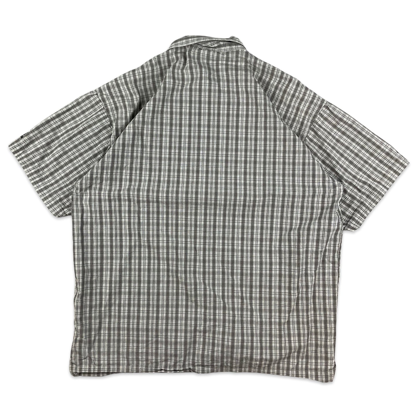 Vintage Y2K Adidas Grey Check Tech Shirt M L