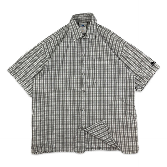 Vintage Y2K Adidas Grey Check Tech Shirt M L