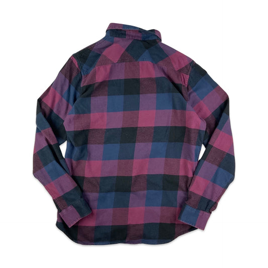 Vans Purple & Black Plaid Flannel Shirt S M